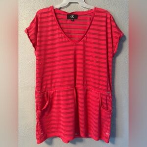 Calvin Klein Salmon Pink Swim coverup